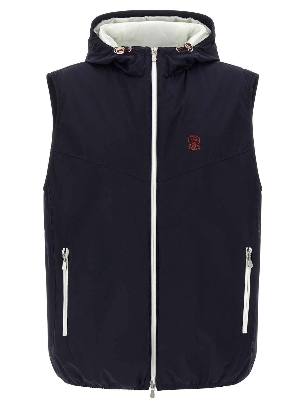 Blue Polyamide Sleeveless Jacket