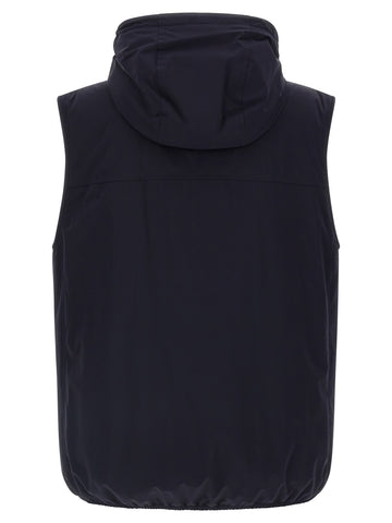 Blue Polyamide Sleeveless Jacket