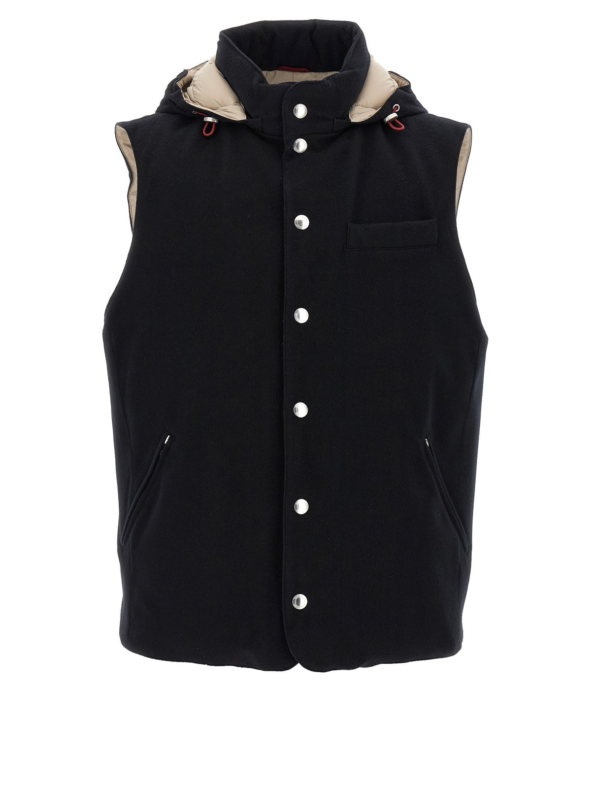 Black Wool Sleeveless Jacket