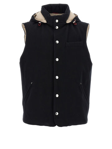 Black Wool Sleeveless Jacket
