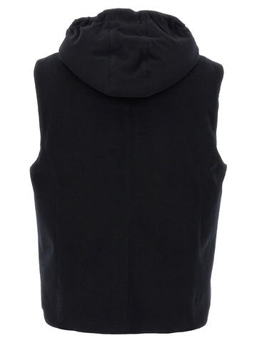 Black Wool Sleeveless Jacket