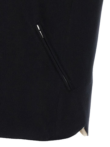 Black Wool Sleeveless Jacket