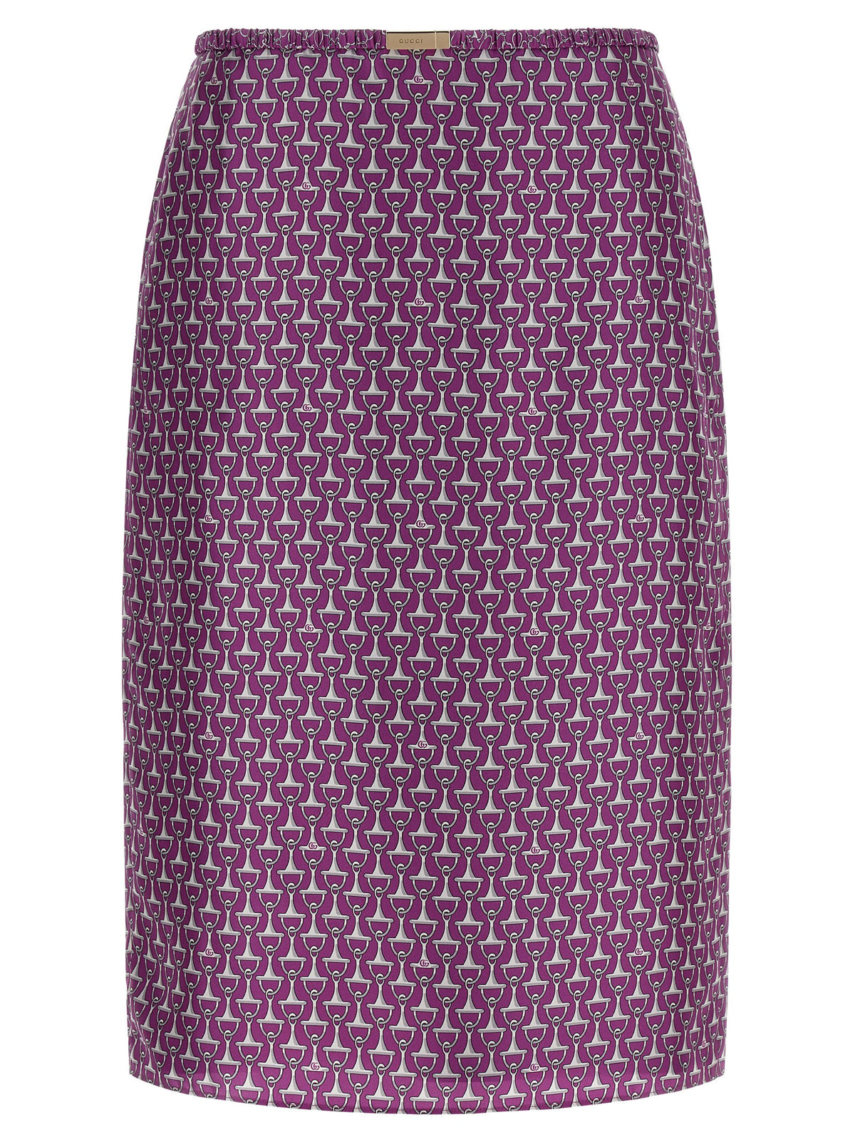 Purple Silk Midi Skirt