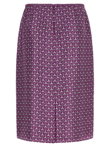 Purple Silk Midi Skirt