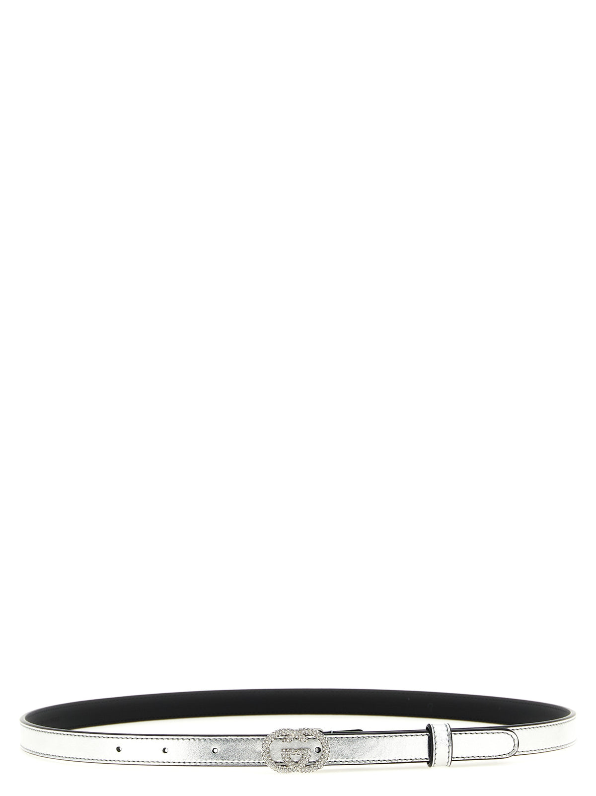 Silver Calfskin Thin Belt