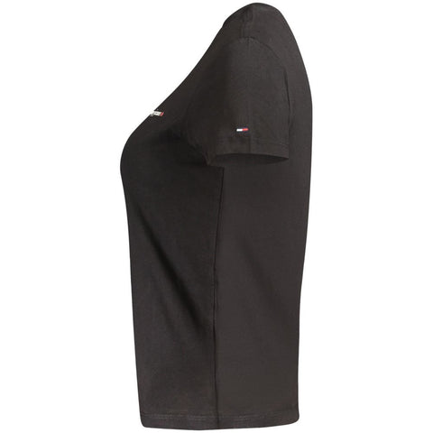 Black Cotton Womens T-Shirt