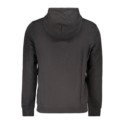 Black Cotton Men Hoodie