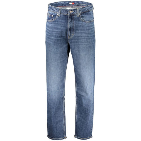 Blue Cotton Men's Jean Refined with Tapered Silhouette