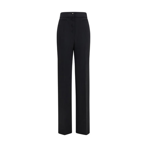 Black Wool Oves Aries Flared Pants