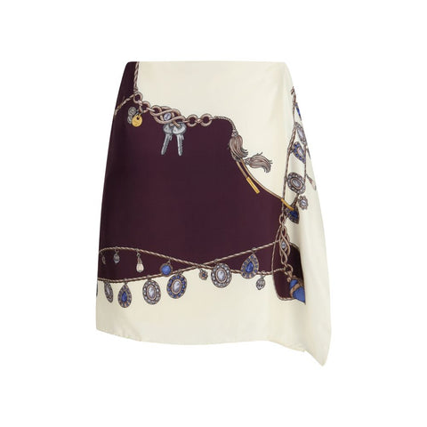 Bordeaux Silk Mini Skirt