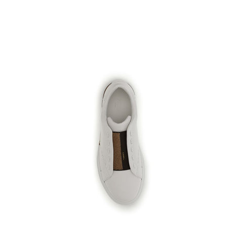 White Calf Leather Bos Taurus Low Top Sneakers