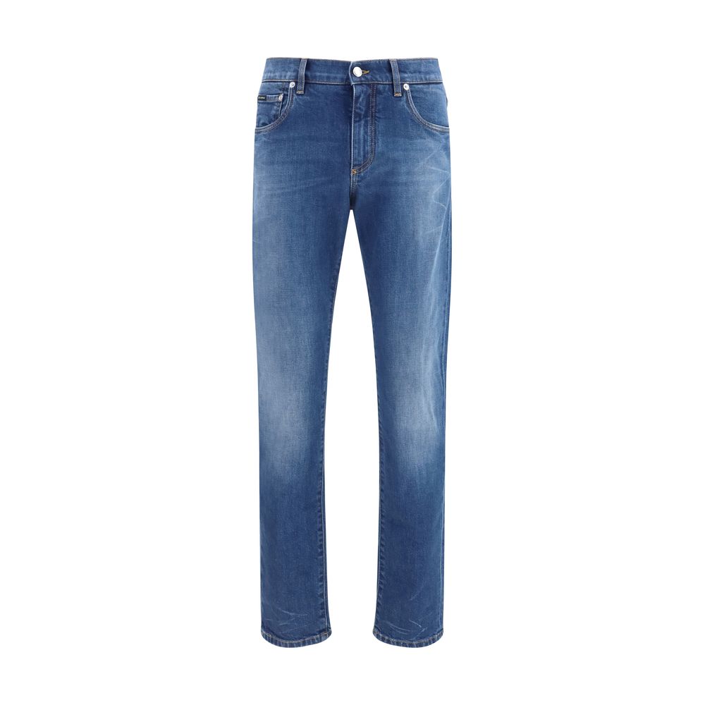 Blue Cotton Slim Fit Jeans