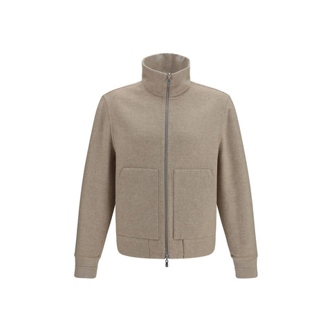 Beige Cashmere Full-Length Jacket