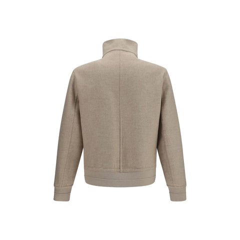 Beige Cashmere Full-Length Jacket