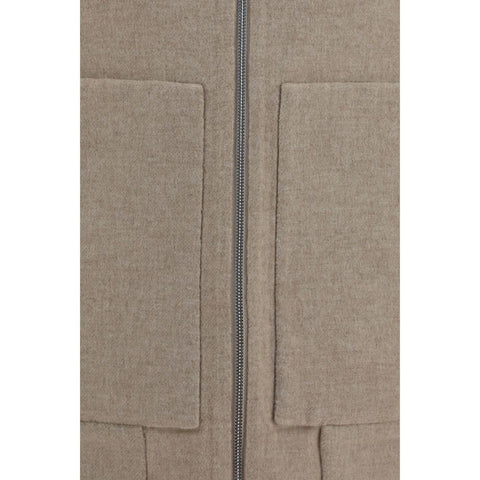 Beige Cashmere Full-Length Jacket