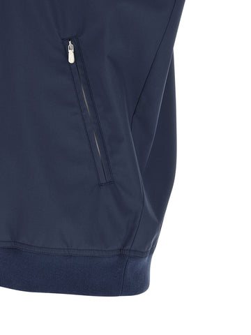 Blue Polyester Sleeveless Jacket