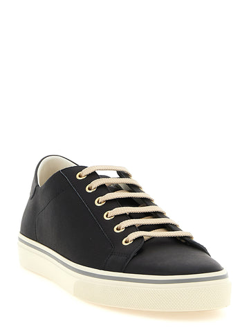 Black Calfskin Low Top Sneakers