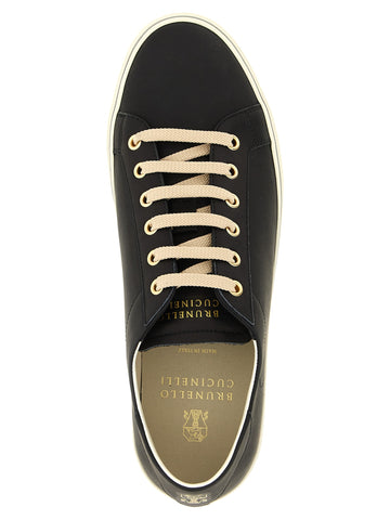 Black Calfskin Low Top Sneakers