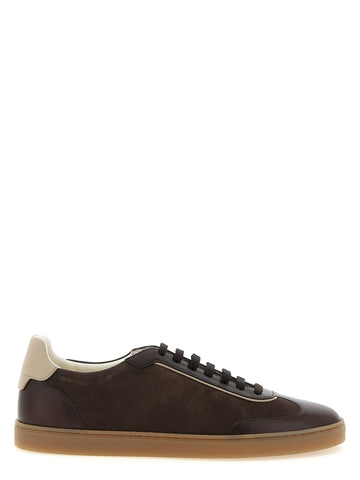 Brown Calfskin Low Top Sneakers