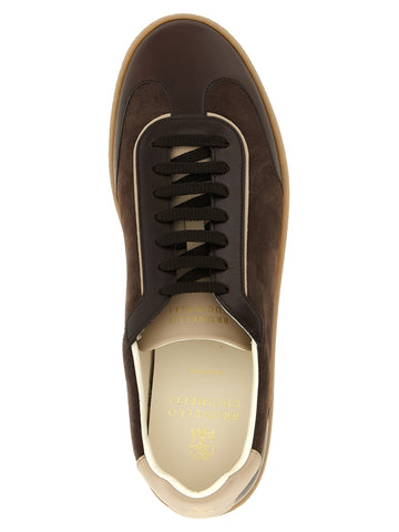 Brown Calfskin Low Top Sneakers