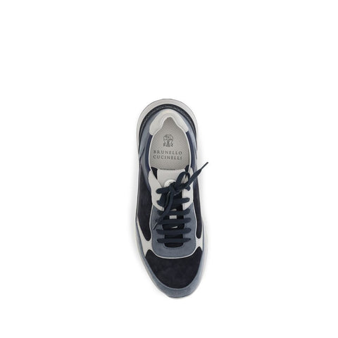 Blue Calf Leather Bos Taurus Athletic Sneakers