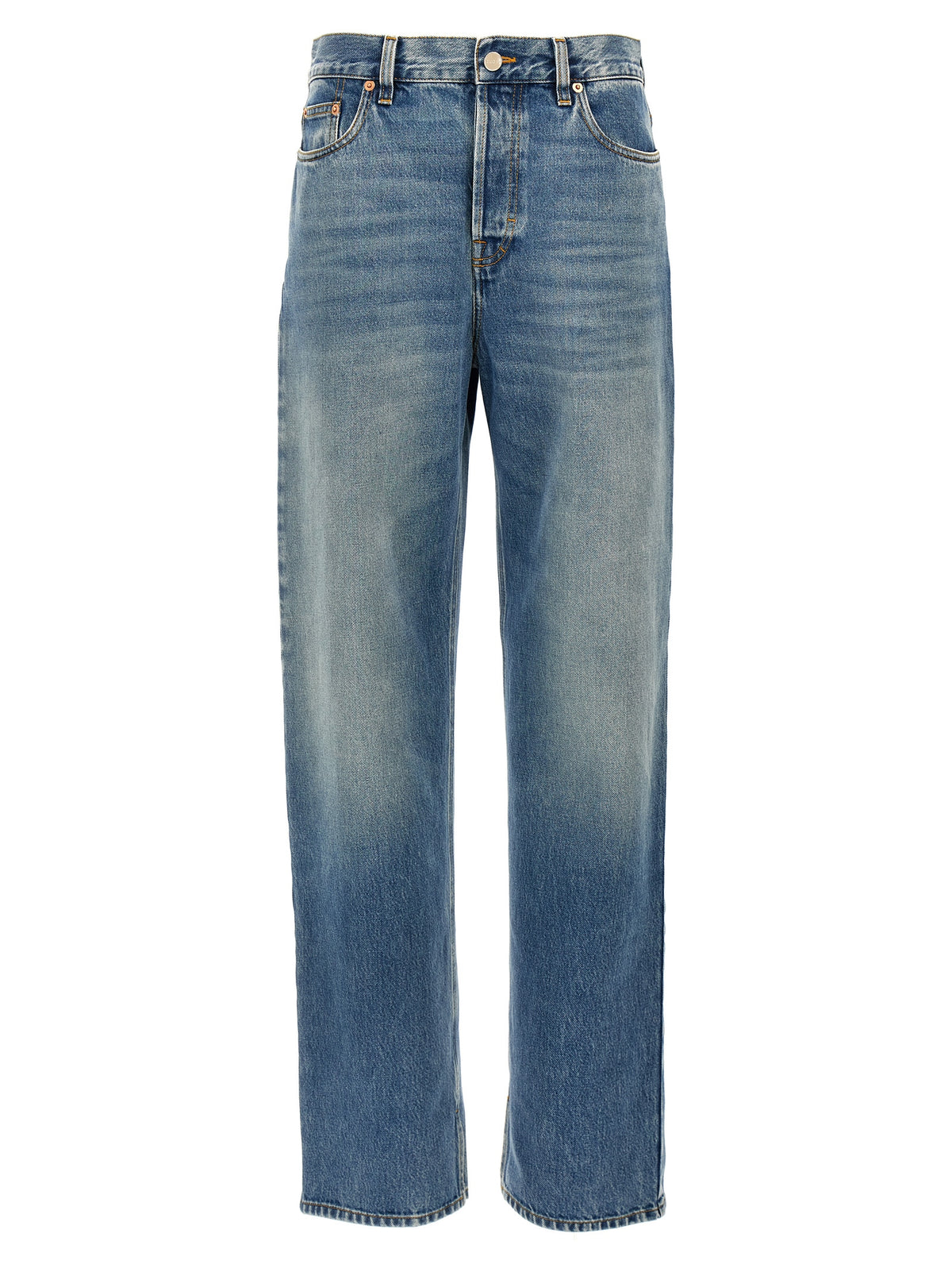 Blue Cotton Boyfriend Jeans