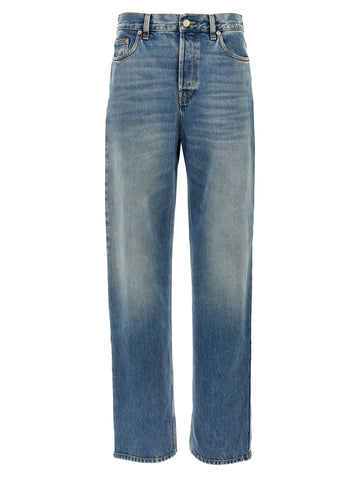 Blue Cotton Boyfriend Jeans