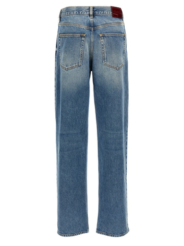 Blue Cotton Boyfriend Jeans