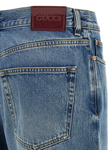 Blue Cotton Boyfriend Jeans