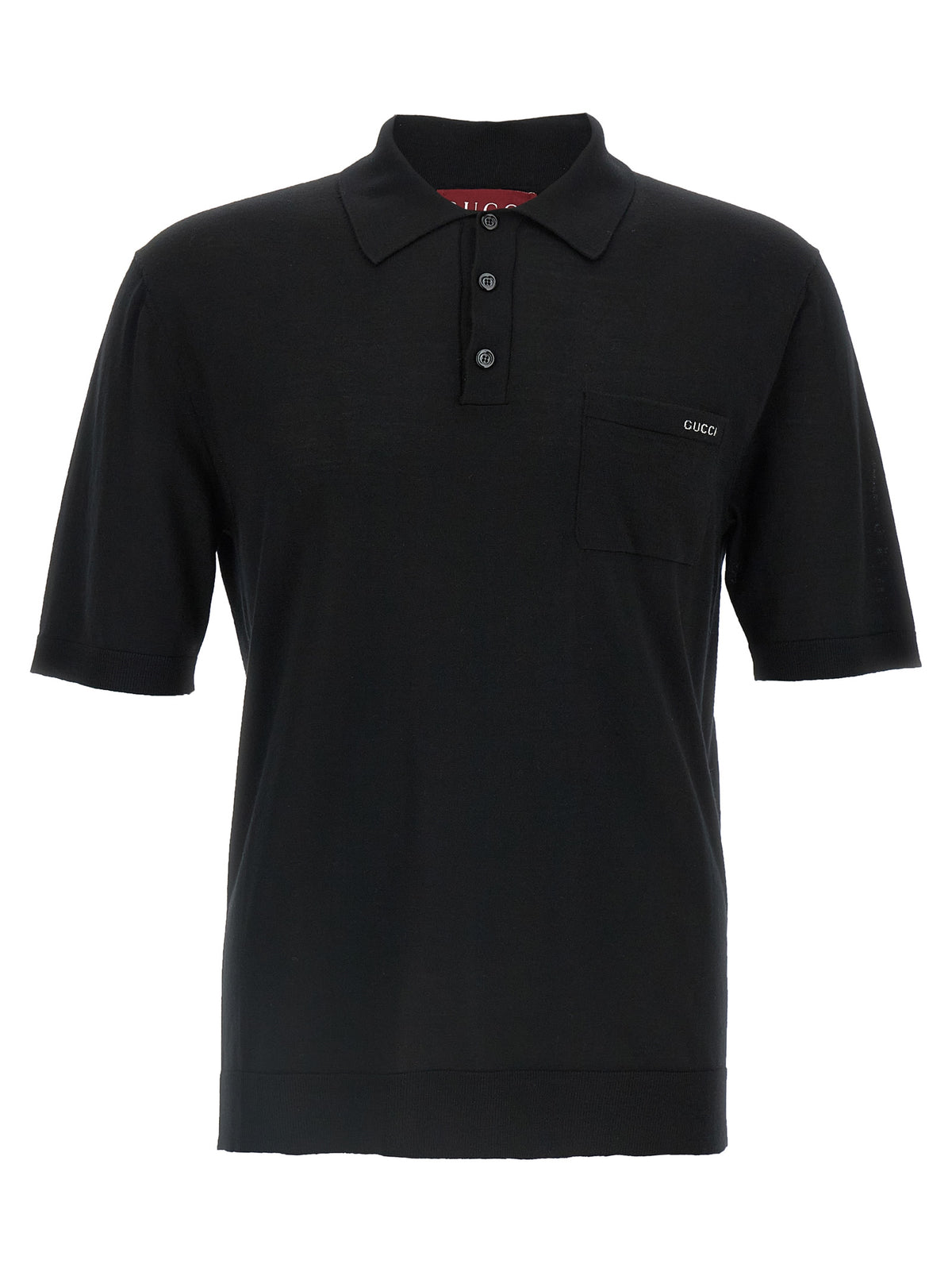 Black Wool Polo Shirt