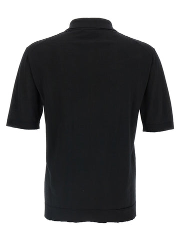 Black Wool Polo Shirt