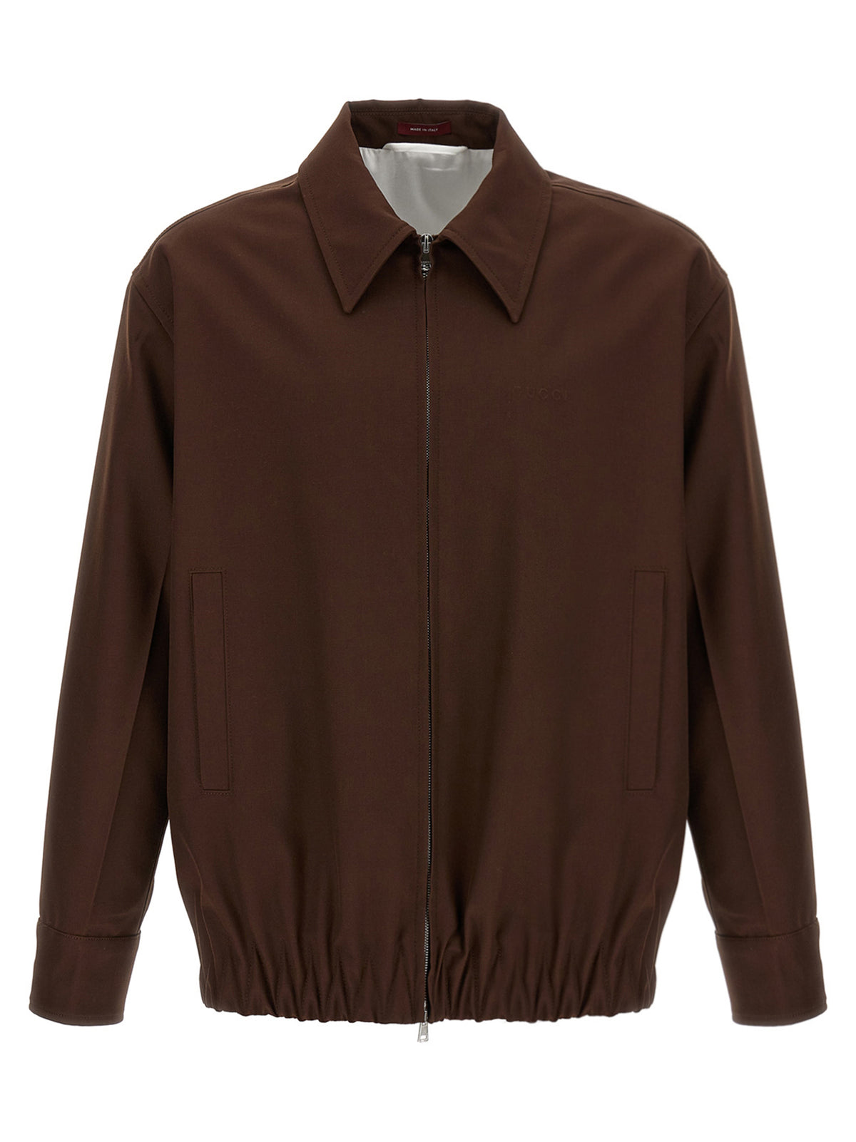 Brown Wool Full-Length Jacket