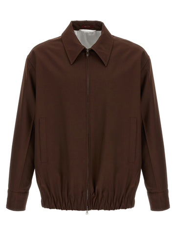 Brown Wool Full-Length Jacket