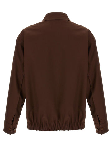 Brown Wool Full-Length Jacket