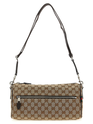 Beige Polyester Crossbody Bag