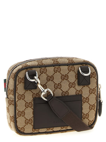 Beige Polyester Crossbody Bag
