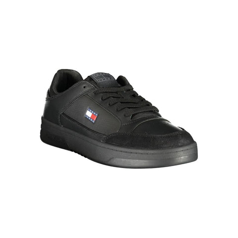Black Polyurethane Men's Sneaker