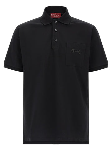 Black Cotton Polo Shirt