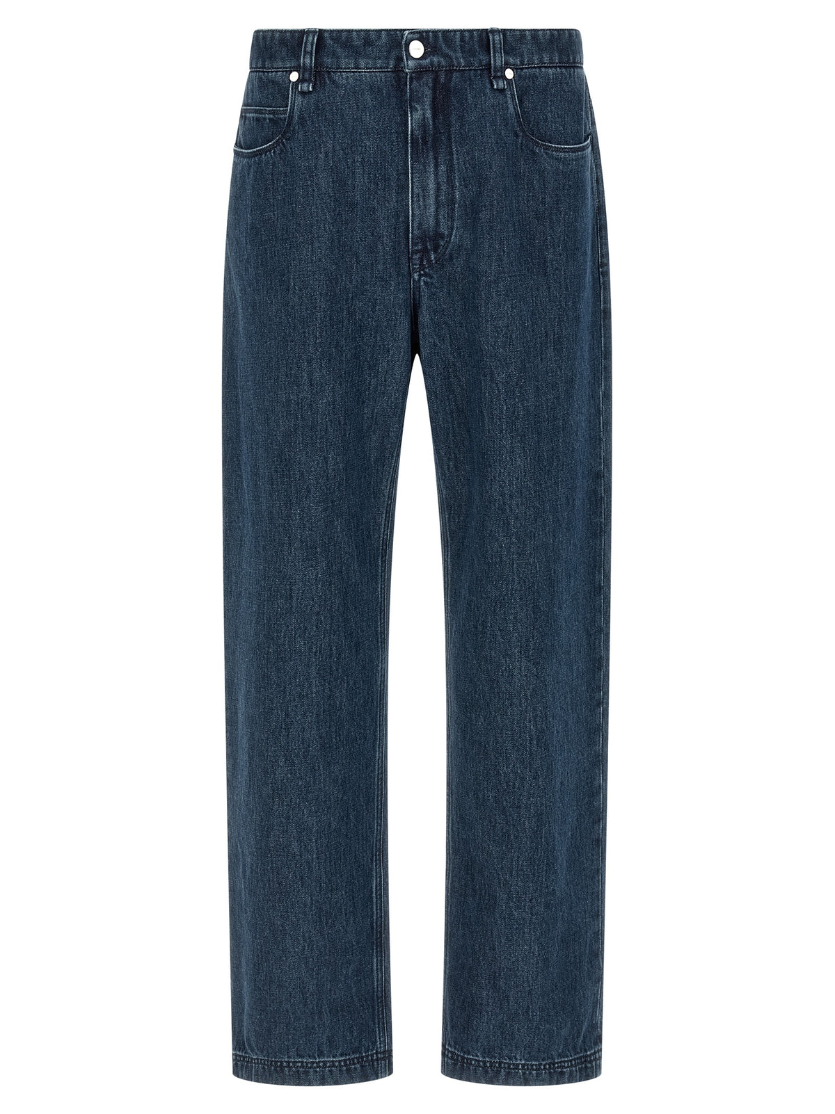 Blue Cotton Flared Jeans