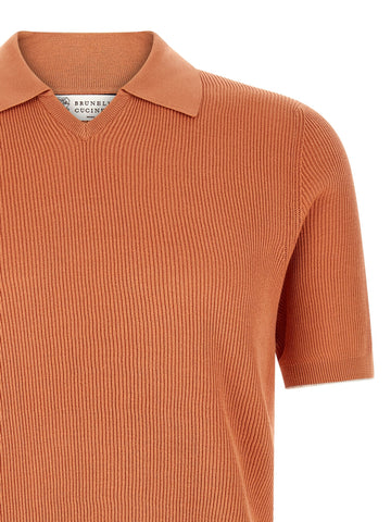 Orange Cotton Polo Shirt