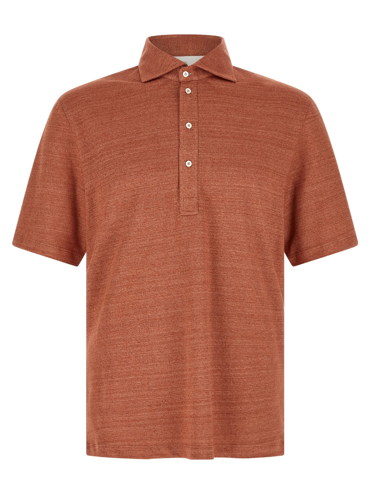 Orange Linen Polo Shirt