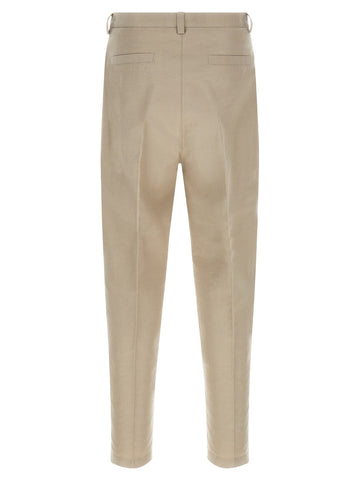 Brown Cotton Casual Pants