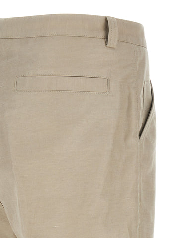 Brown Cotton Casual Pants
