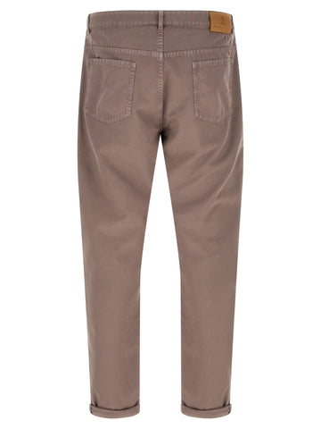 Brown Cotton Casual Pants