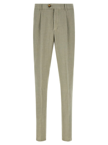 Bicolor Linen Casual Pants