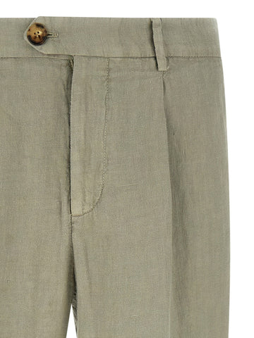 Bicolor Linen Casual Pants