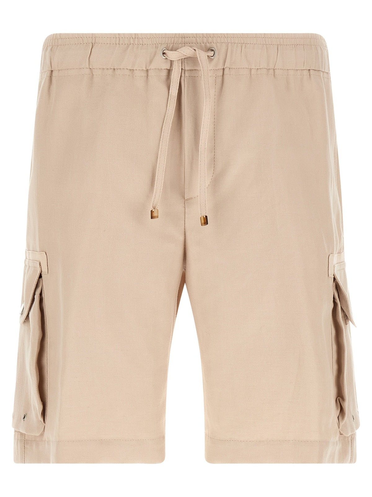 Beige Linen Bermuda Shorts