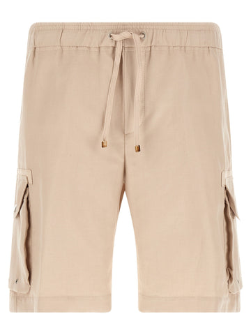 Beige Linen Bermuda Shorts