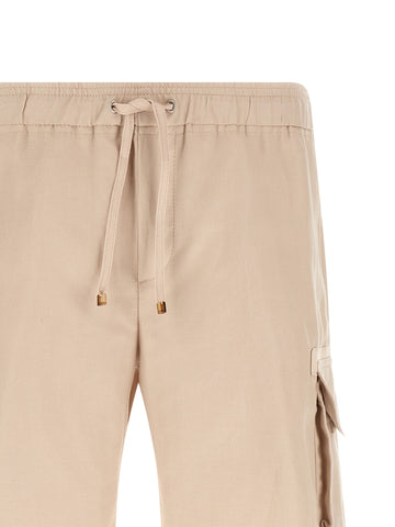 Beige Linen Bermuda Shorts