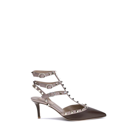 Brown Calf Leather Bos Taurus Mid Heel Pumps